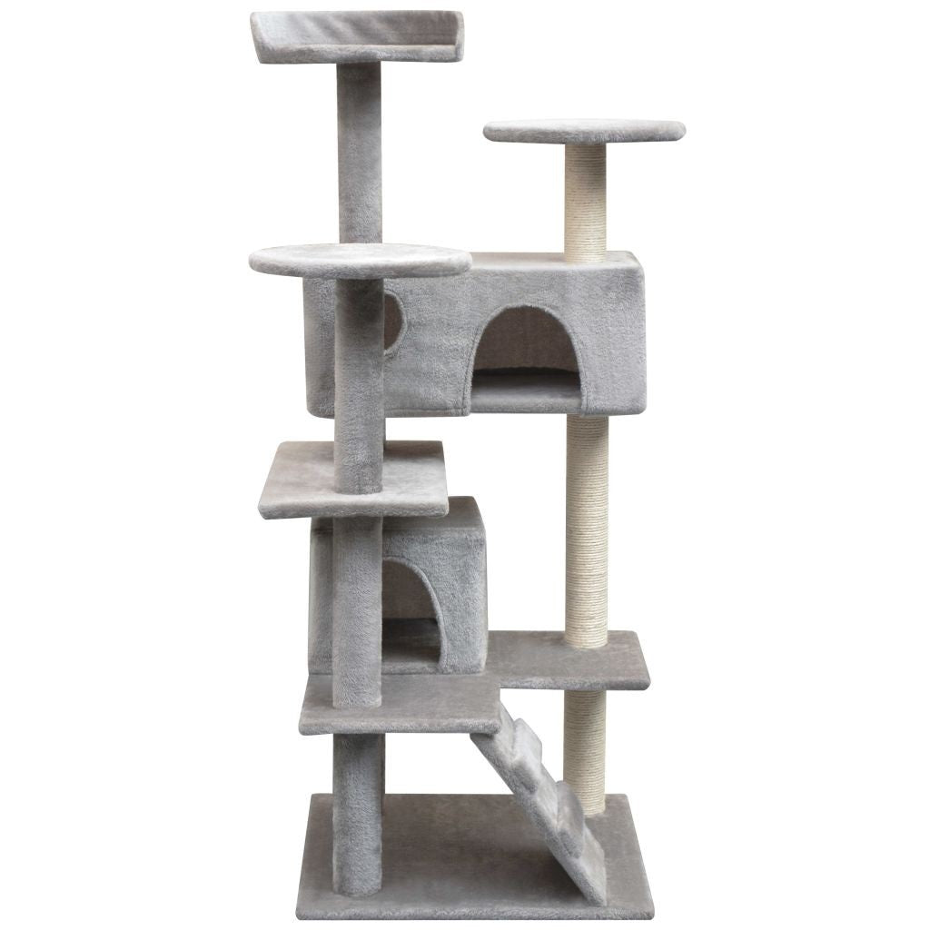Cat tree with sisal scratchers 125 cm Gray