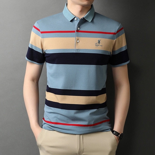 GF Summer Striped Men's Polo Shirts